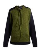 Matchesfashion.com Jw Anderson - Panelled Lambswool Blend Sweater - Womens - Green Multi