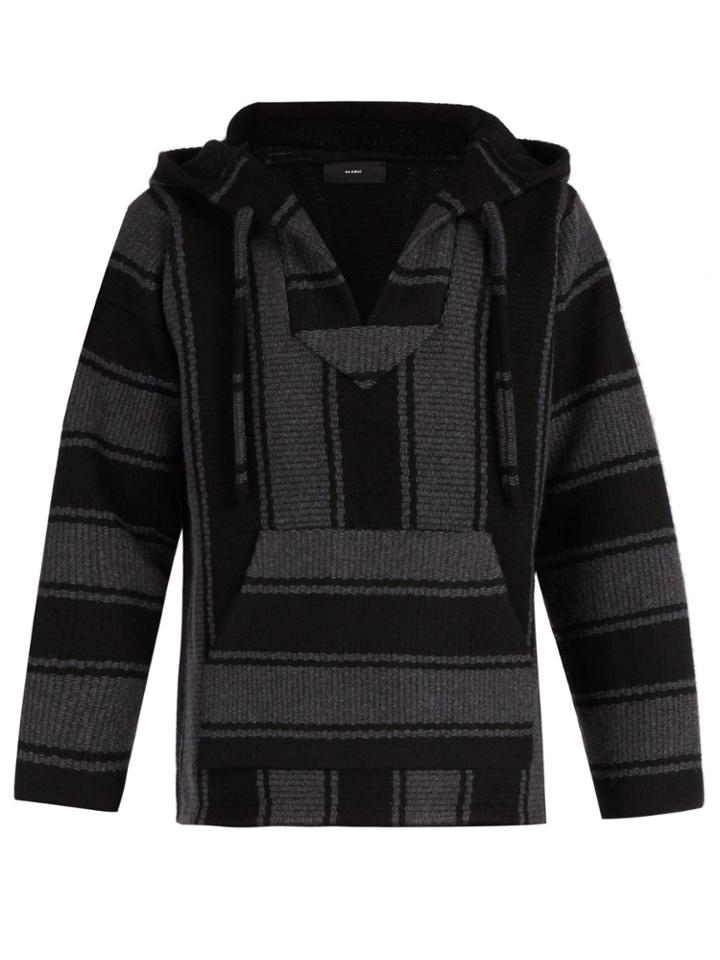 Alanui Baja Striped Cashmere Hooded Sweater