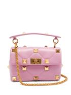 Matchesfashion.com Valentino Garavani - Roman Stud Medium Quilted-leather Shoulder Bag - Womens - Pink