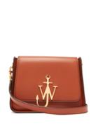Matchesfashion.com Jw Anderson - Anchor Logo Plaque Leather Cross Body Bag - Womens - Tan