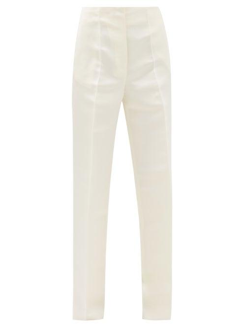 The Row - Lazco Duchess-silk Wide-leg Trousers - Womens - Ivory