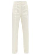 The Row - Lazco Duchess-silk Wide-leg Trousers - Womens - Ivory