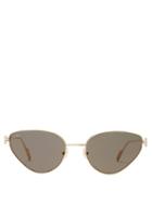 Matchesfashion.com Cartier Eyewear - Cat Eye Smoked Lens Metal Sunglasses - Womens - Grey Gold