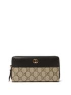 Gucci - Petite Marmont Grained-leather Continental Wallet - Womens - Black Beige
