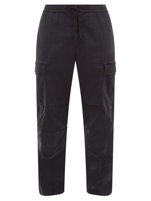 Matchesfashion.com Officine Gnrale - Jay Garment-dyed Brushed-twill Cargo Trousers - Mens - Navy