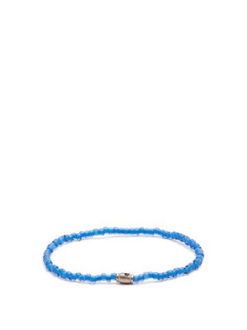 Matchesfashion.com Luis Morais - Mini Barrel Beaded Bracelet - Mens - Blue