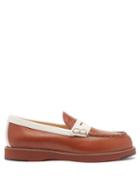 Matchesfashion.com Tod's - Bi-colour Topstitched Leather Loafers - Womens - Tan White