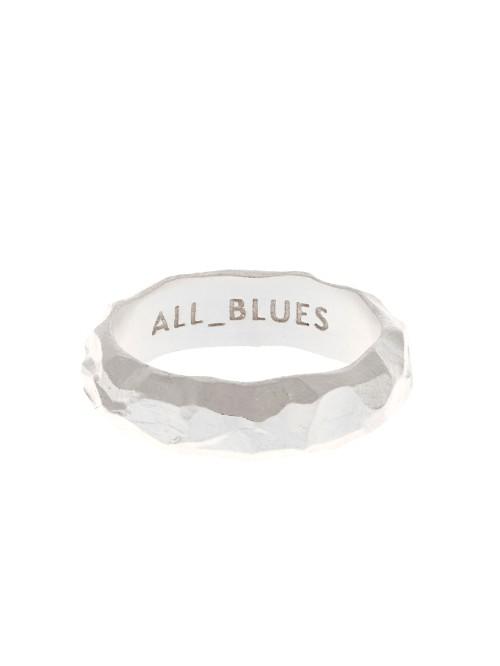 All Blues Carved Silver Ring