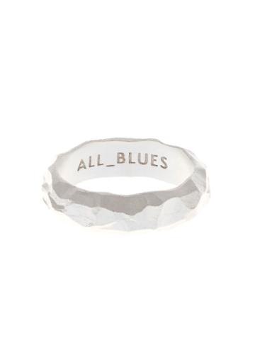 All Blues Carved Silver Ring