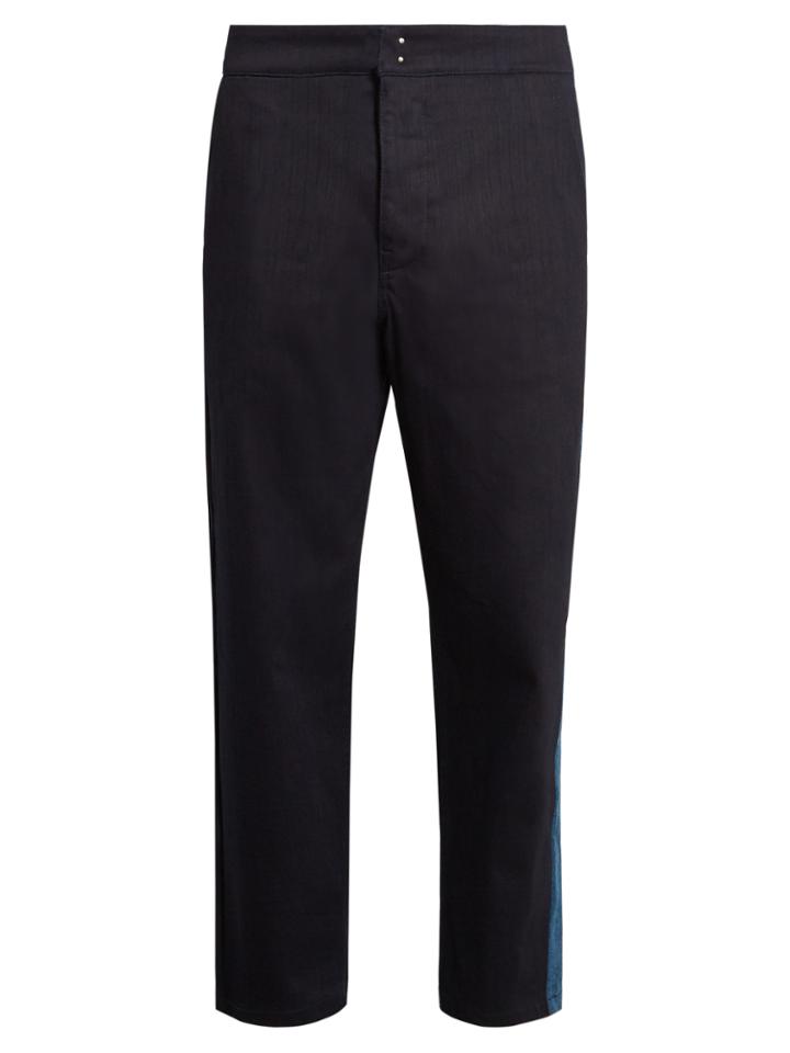 Raf Simons Contrast-panel Wide-leg Jeans