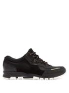 Matchesfashion.com Lanvin - Mesh Cross Suede And Leather Trainers - Mens - Black