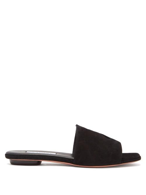 Matchesfashion.com Aquazzura - Sexy Thing Suede Slides - Womens - Black