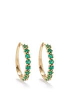 Jade Trau - Catherine Emerald & 18kt Gold Huggie Earrings - Womens - Yellow Gold
