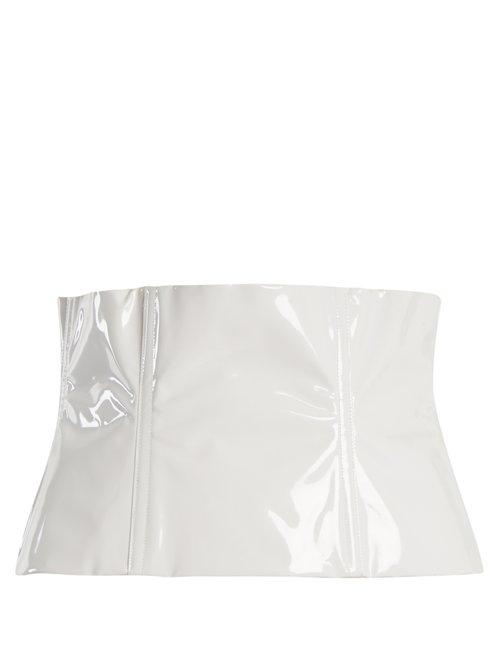 Matchesfashion.com Tibi - Wide High Shine Waist Belt - Womens - White