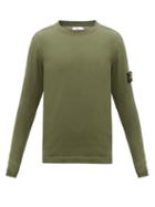 Matchesfashion.com Stone Island - Logo-patch Cotton Sweater - Mens - Green