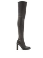 Matchesfashion.com Alexander Mcqueen - High-rise Leather Boots - Womens - Black