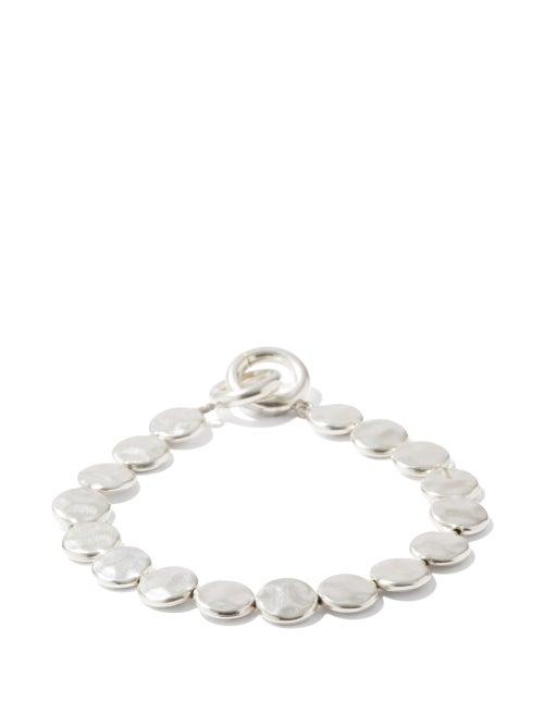 Mens Jewellery Jil Sander - Hammered-disc Sterling Silver Bracelet - Mens - Silver