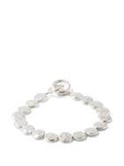 Mens Jewellery Jil Sander - Hammered-disc Sterling Silver Bracelet - Mens - Silver