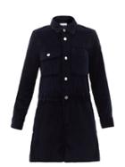 Ladies Rtw Redvalentino - Long-sleeved Cotton-corduroy Playsuit - Womens - Navy