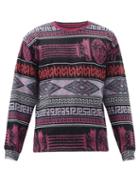 Matchesfashion.com Aries - Column-jacquard Cotton Long-sleeved T-shirt - Mens - Purple