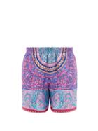 Matchesfashion.com Versace - Baroque-print Silk-twill Shorts - Mens - Pink Multi