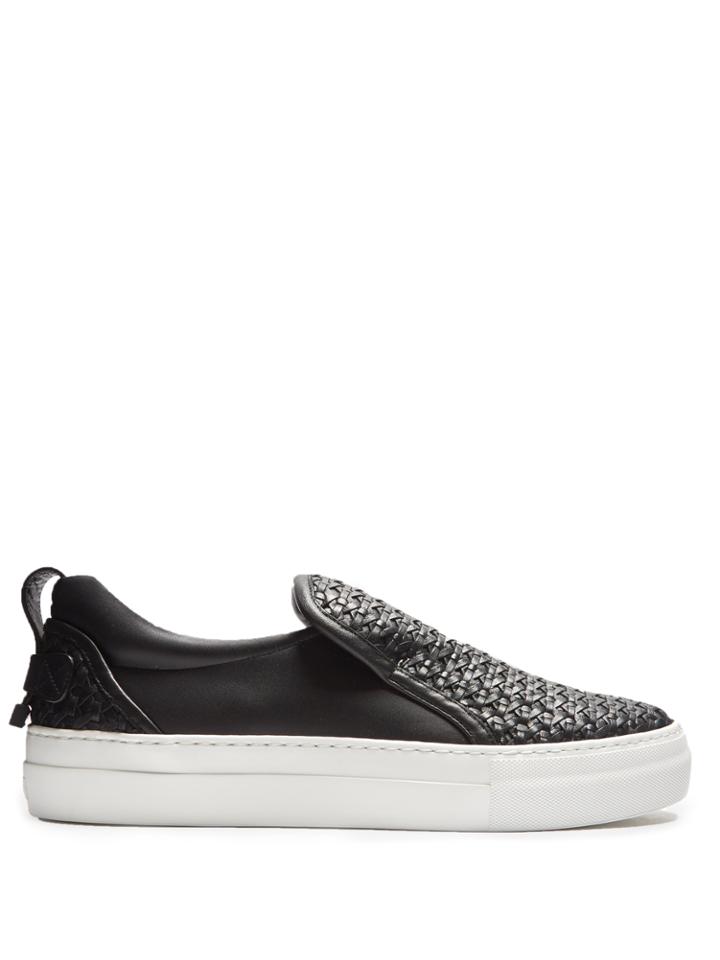 Buscemi 40mm Weave Low-top Leather Trainers