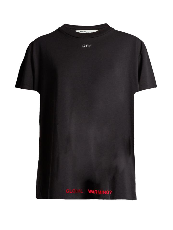 Off-white Floral-print Cotton-jersey T-shirt