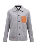 Loewe - Anagram-patch Felt Jacket - Mens - Grey