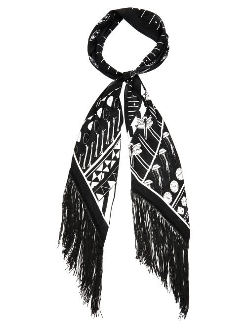Rockins-print Classic Skinny Silk Scarf