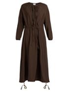 Matchesfashion.com Vetements - Wrap Skirt Satin Jersey Midi Dress - Womens - Brown