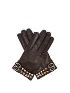 Matchesfashion.com Valentino - Rockstud Leather Gloves - Womens - Black