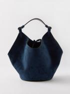 Khaite - Lotus Mini Suede Handbag - Womens - Navy