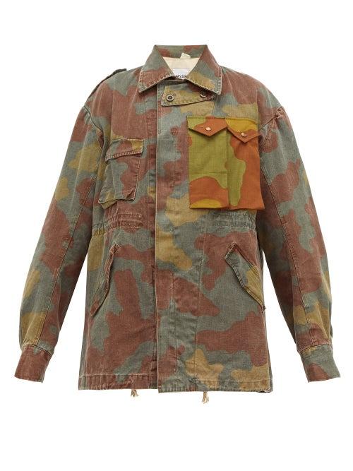Matchesfashion.com Myar - Camouflage Logo Print Cotton Jacket - Womens - Camouflage