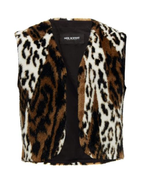 Matchesfashion.com Neil Barrett - Leopard Print Faux Fur Gilet - Mens - Multi