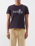 Erl - Venice-print Cotton-jersey T-shirt - Mens - Black