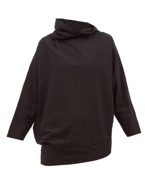 Matchesfashion.com Issey Miyake - Lattice Jersey High Neck Top - Womens - Black