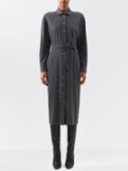 Max Mara - Fronda Shirt Dress - Womens - Dark Grey