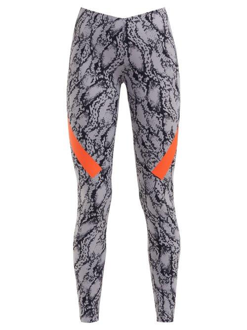 Matchesfashion.com Adidas By Stella Mccartney - Alpha Snake Print Stretch Leggings - Womens - Grey Print