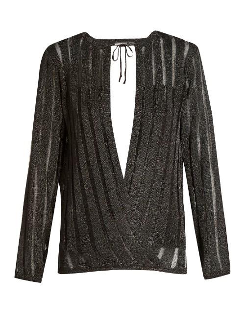 Tabula Rasa Tsura Plunge-front Tie-neck Knitted Top
