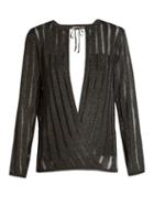 Tabula Rasa Tsura Plunge-front Tie-neck Knitted Top