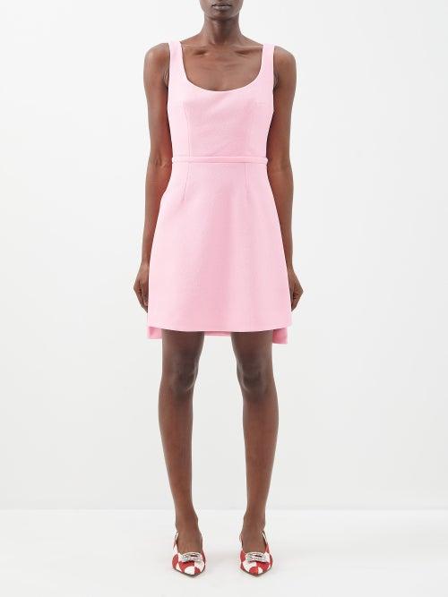 Emilia Wickstead - Marissa Scoop-neck Crepe Mini Dress - Womens - Pink