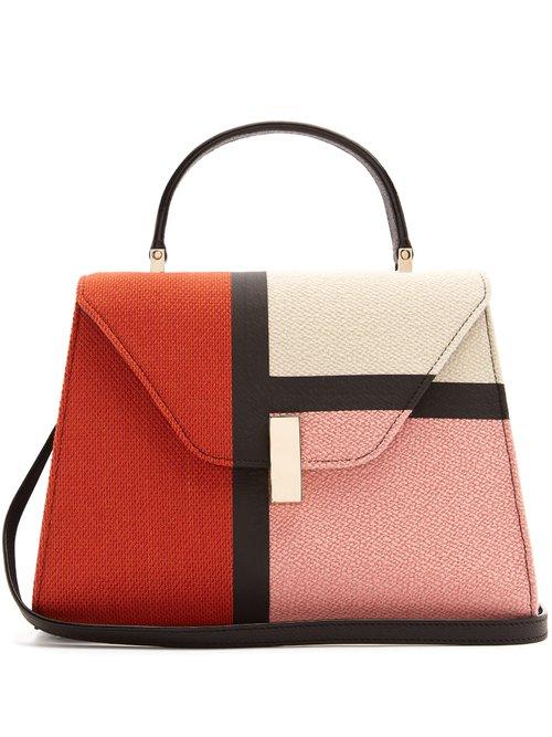 Matchesfashion.com Valextra - Iside Medium Colour Block Bag - Womens - Pink Multi