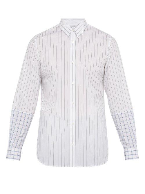 Matchesfashion.com Stella Mccartney - Short Sleeved Check Print Cotton Shirt - Mens - White