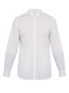 Matchesfashion.com Stella Mccartney - Short Sleeved Check Print Cotton Shirt - Mens - White