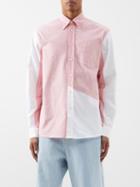 Jw Anderson - Patchwork Cotton Oxford Shirt - Mens - Pink White