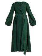 Matchesfashion.com Kalita - Gaia Cotton Gauze Wrap Dress - Womens - Dark Green