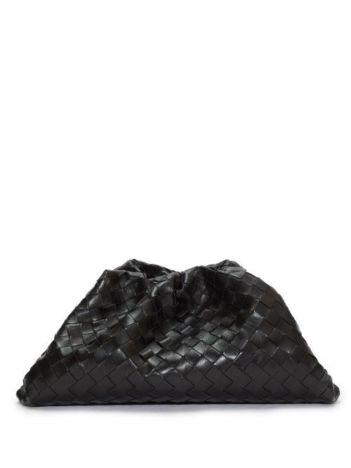 Ladies Bags Bottega Veneta - The Pouch Intrecciato Leather Clutch - Womens - Black