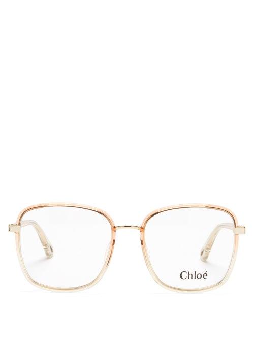 Matchesfashion.com Chlo - Square Acetate Glasses - Womens - Pink