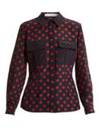 Mary Katrantzou Patch-pocket Polka-dot Silk Shirt