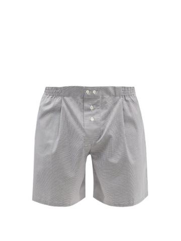 Sbline - Elasticated-waist Cotton-houndstooth Shorts - Mens - Black